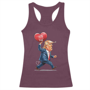 Funny Valentine's Day Trump Racerback Tank Top Stealing Hearts And Blasting Fart TS09 Maroon Print Your Wear
