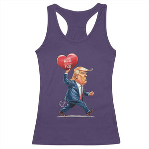 Funny Valentine's Day Trump Racerback Tank Top Stealing Hearts And Blasting Fart TS09 Purple Print Your Wear