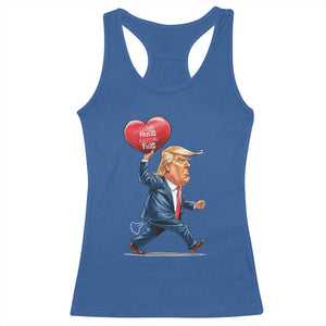 Funny Valentine's Day Trump Racerback Tank Top Stealing Hearts And Blasting Fart TS09 Royal Blue Print Your Wear