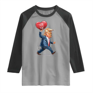 Funny Valentine's Day Trump Raglan Shirt Stealing Hearts And Blasting Fart TS09 Sport Gray Black Print Your Wear