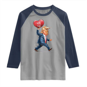 Funny Valentine's Day Trump Raglan Shirt Stealing Hearts And Blasting Fart TS09 Sport Gray Navy Print Your Wear