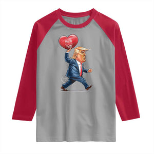 Funny Valentine's Day Trump Raglan Shirt Stealing Hearts And Blasting Fart TS09 Sport Gray Red Print Your Wear