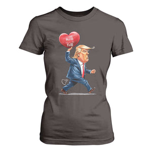 Funny Valentine's Day Trump T Shirt For Women Stealing Hearts And Blasting Fart TS09 Dark Chocolate Print Your Wear