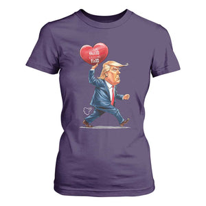 Funny Valentine's Day Trump T Shirt For Women Stealing Hearts And Blasting Fart TS09 Purple Print Your Wear