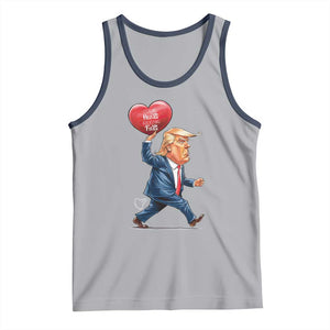Funny Valentine's Day Trump Tank Top Stealing Hearts And Blasting Fart TS09 Athletic Heather Navy Print Your Wear