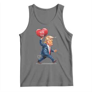 Funny Valentine's Day Trump Tank Top Stealing Hearts And Blasting Fart TS09 Black Heather Print Your Wear