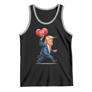 Funny Valentine's Day Trump Tank Top Stealing Hearts And Blasting Fart TS09 Black Athletic Heather Print Your Wear