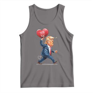 Funny Valentine's Day Trump Tank Top Stealing Hearts And Blasting Fart TS09 Deep Heather Print Your Wear