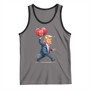 Funny Valentine's Day Trump Tank Top Stealing Hearts And Blasting Fart TS09 Deep Heather Black Print Your Wear