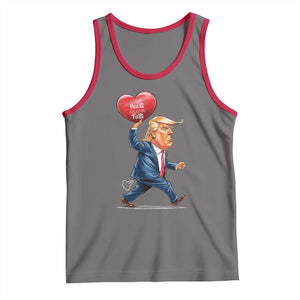 Funny Valentine's Day Trump Tank Top Stealing Hearts And Blasting Fart TS09 Deep Heather Red Print Your Wear