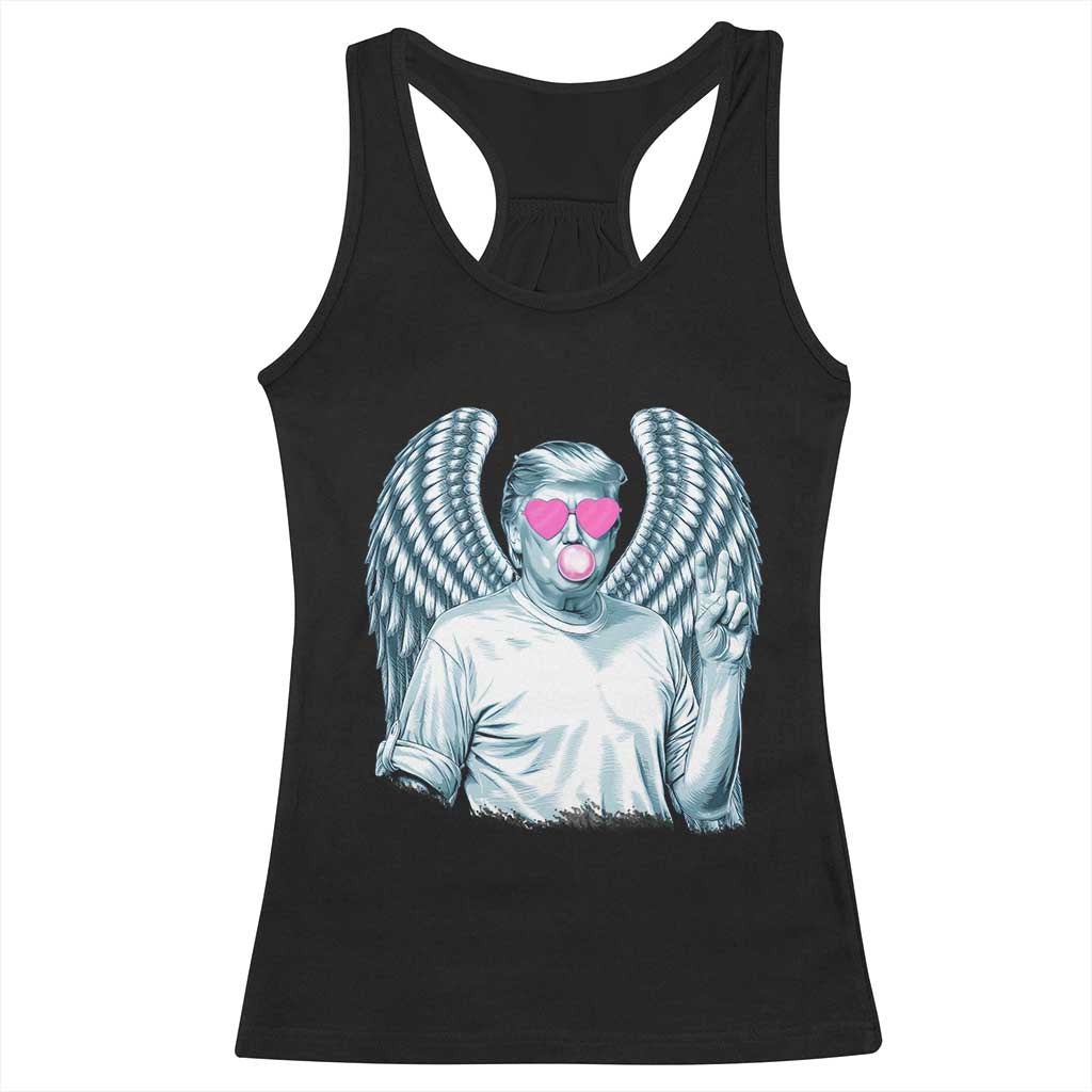 Trump Cupid Vibes Racerback Tank Top Trump Bubble Gum TS09 Black Print Your Wear