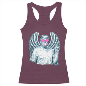 Trump Cupid Vibes Racerback Tank Top Trump Bubble Gum TS09 Maroon Print Your Wear