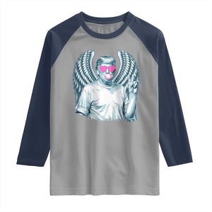 Trump Cupid Vibes Raglan Shirt Trump Bubble Gum TS09 Sport Gray Navy Print Your Wear