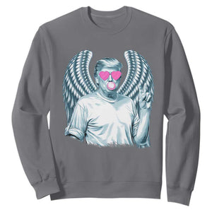 Trump Cupid Vibes Sweatshirt Trump Bubble Gum TS09 Charcoal Print Your Wear