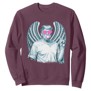 Trump Cupid Vibes Sweatshirt Trump Bubble Gum TS09 Maroon Print Your Wear
