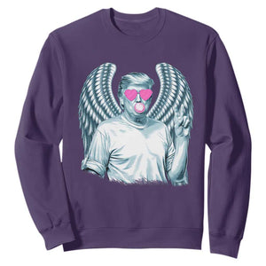 Trump Cupid Vibes Sweatshirt Trump Bubble Gum TS09 Purple Print Your Wear