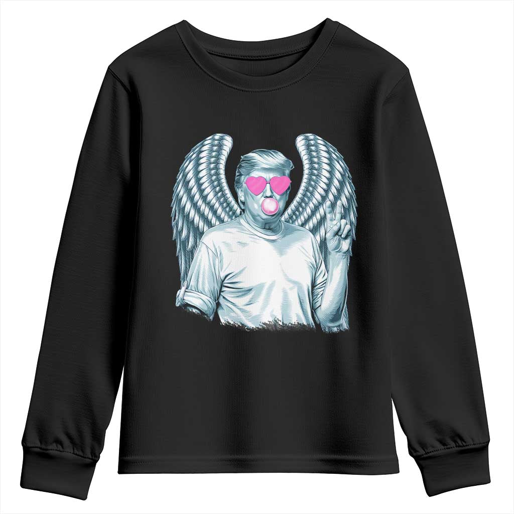 Trump Cupid Vibes Youth Sweatshirt Trump Bubble Gum TS09 Black Print Your Wear