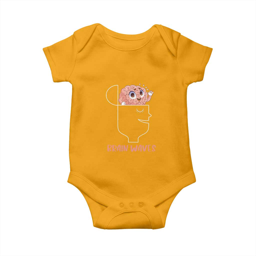 Funny Neuroscience Brain Waves Baby Onesie TS09 Gold Print Your Wear
