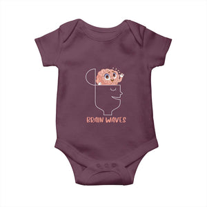 Funny Neuroscience Brain Waves Baby Onesie TS09 Maroon Print Your Wear