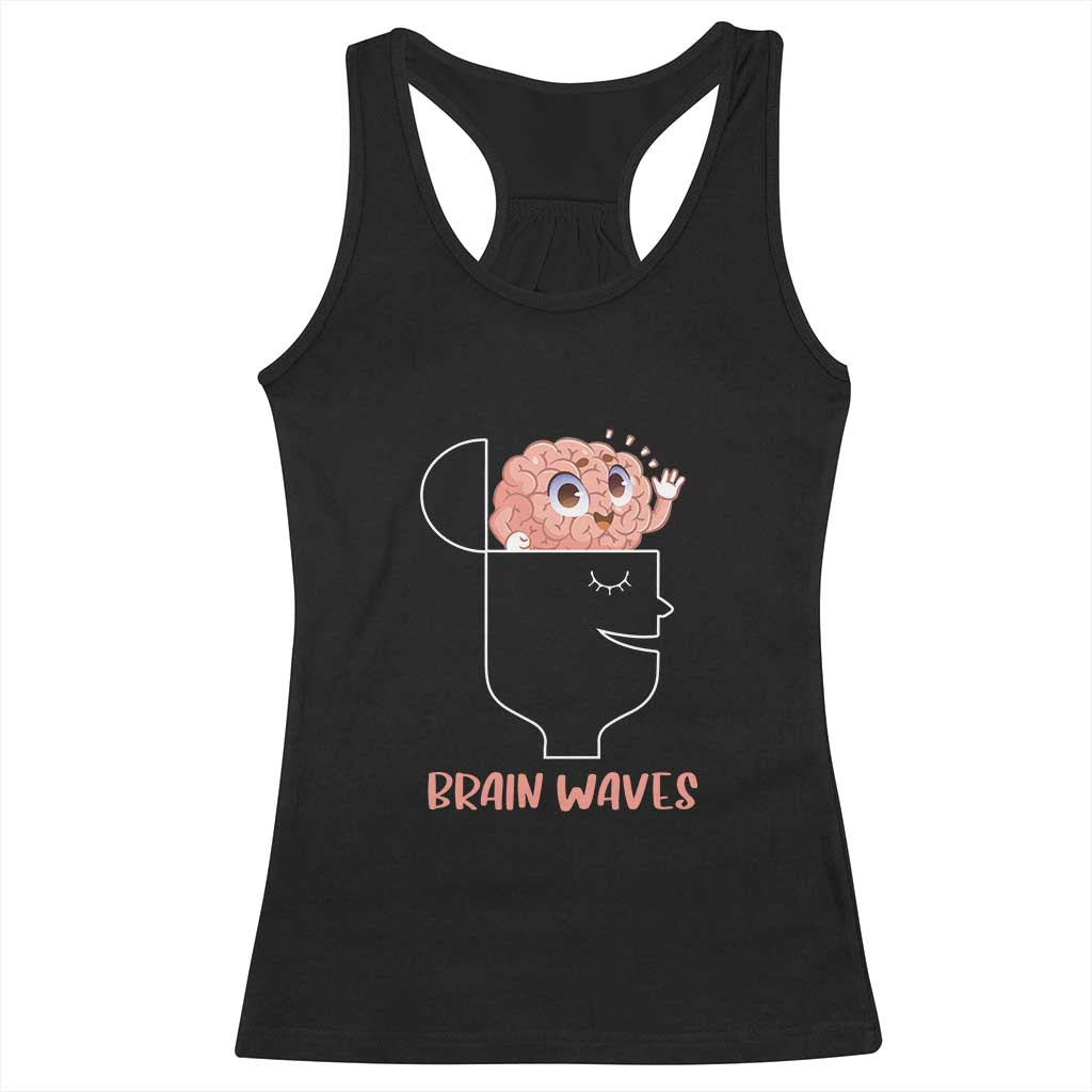 Funny Neuroscience Brain Waves Racerback Tank Top TS09 Black Print Your Wear
