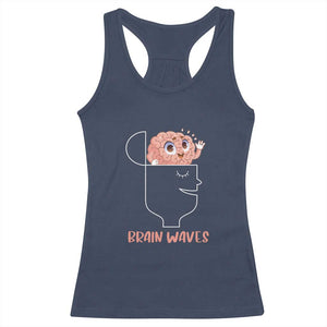 Funny Neuroscience Brain Waves Racerback Tank Top TS09 Navy Print Your Wear