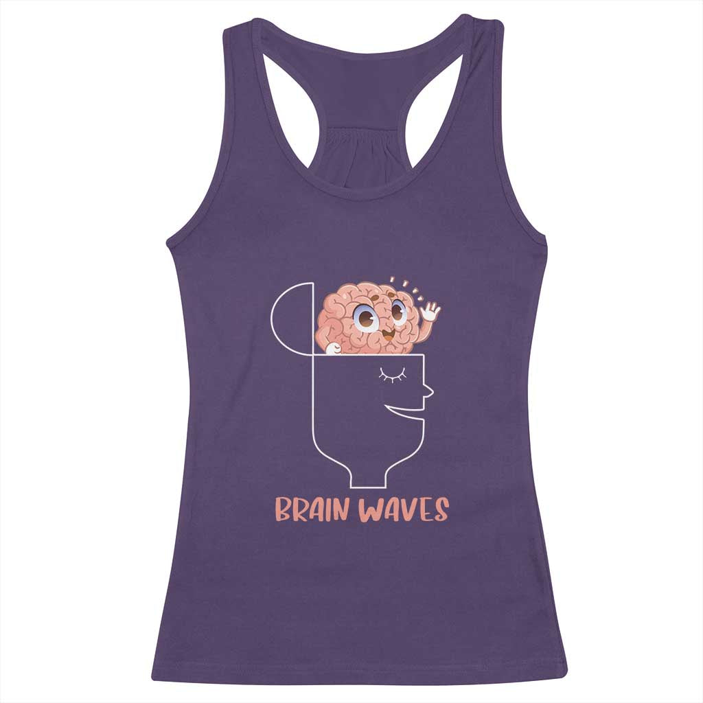 Funny Neuroscience Brain Waves Racerback Tank Top TS09 Purple Print Your Wear