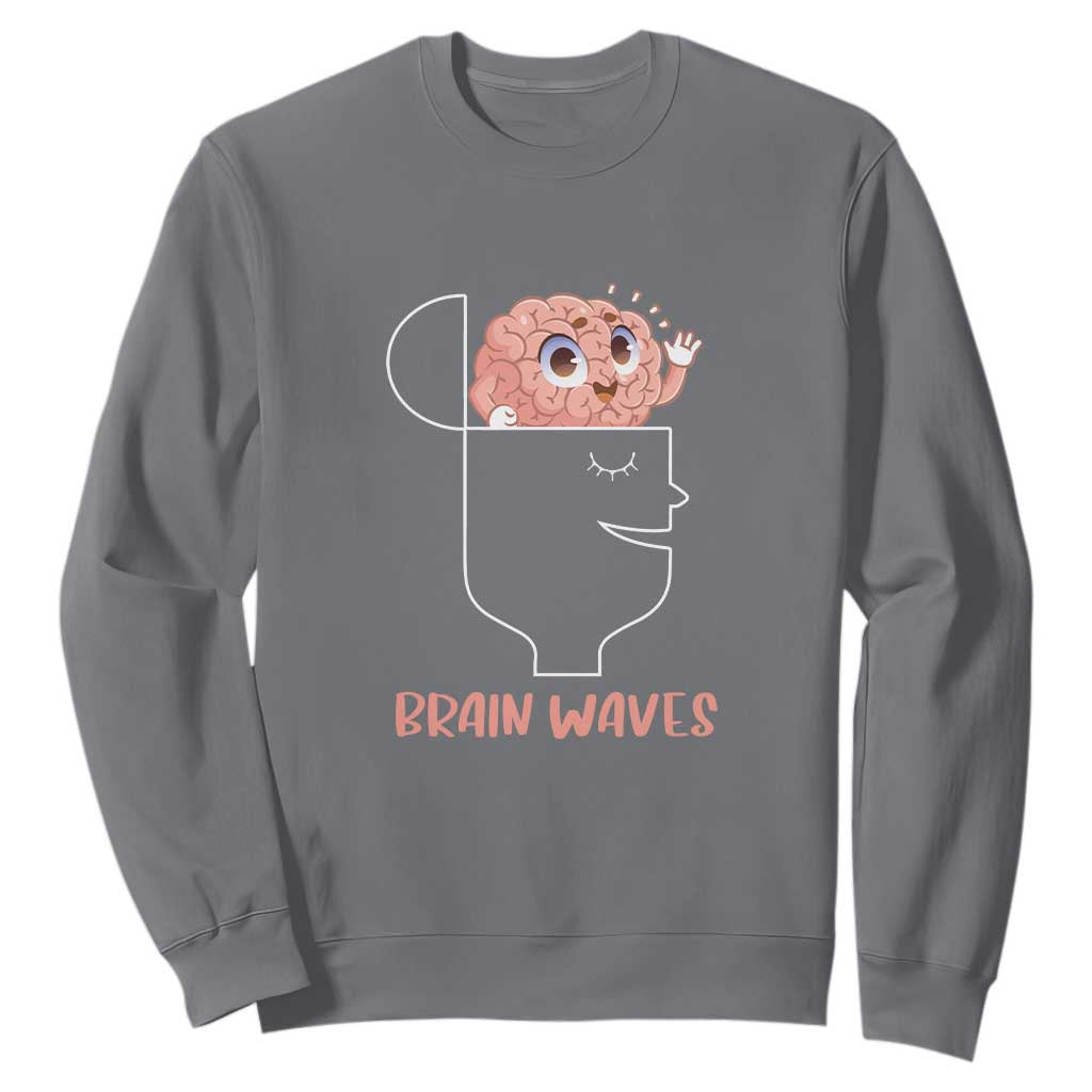 Funny Neuroscience Brain Waves Sweatshirt TS09 Charcoal Print Your Wear