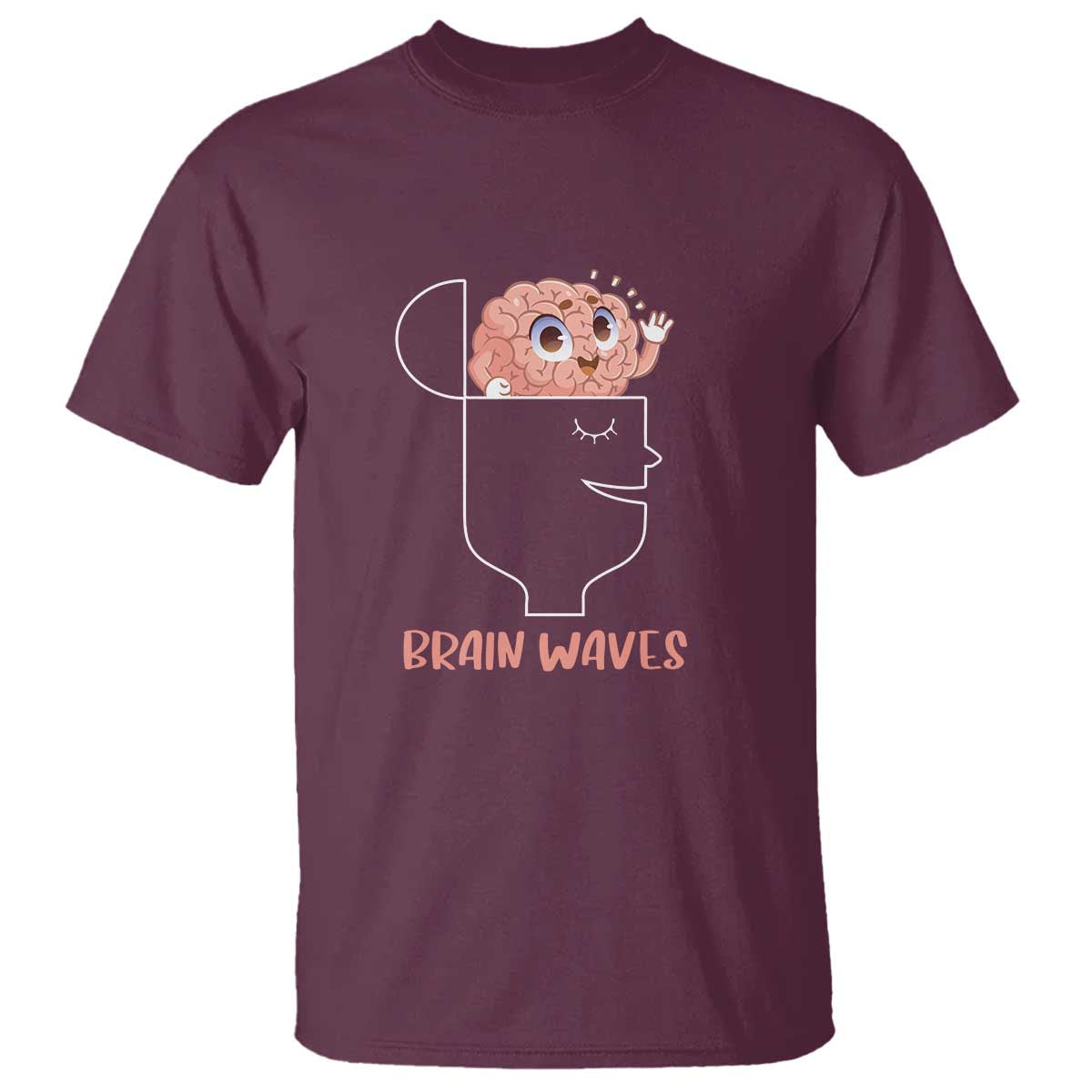Funny Neuroscience Brain Waves T Shirt TS09 Maroon Print Your Wear