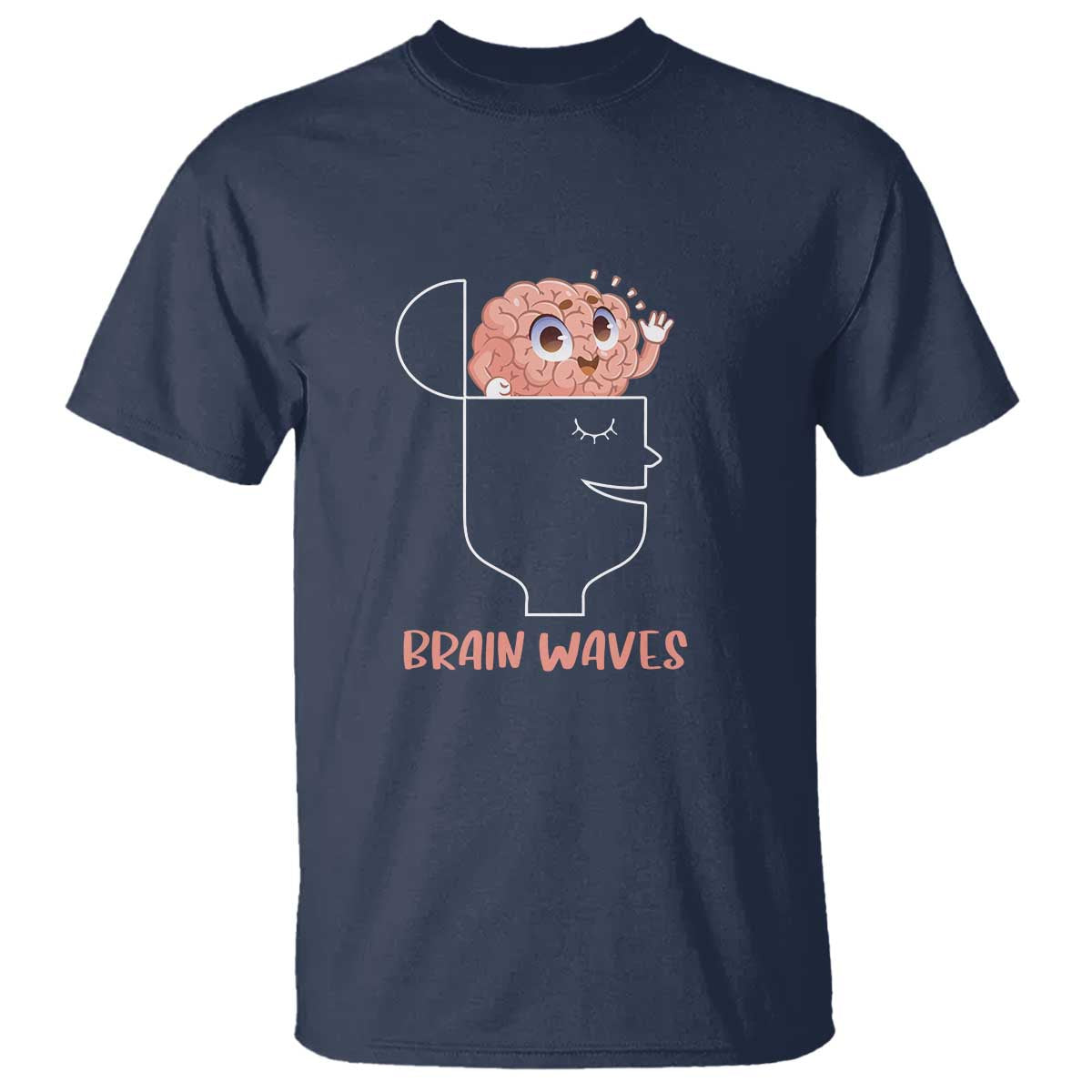 Funny Neuroscience Brain Waves T Shirt TS09 Navy Print Your Wear