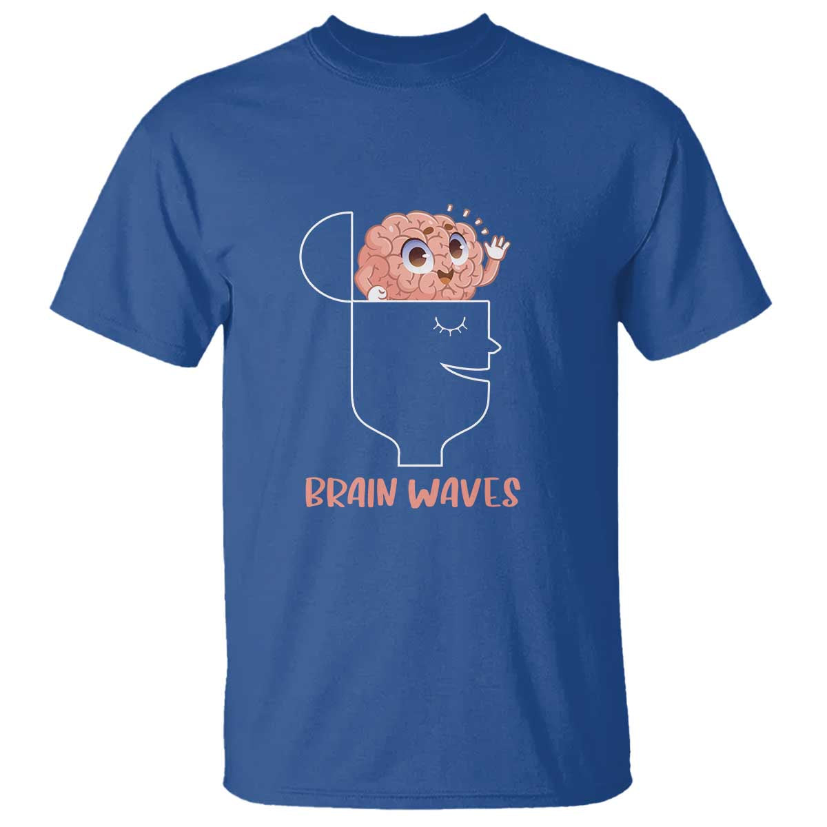 Funny Neuroscience Brain Waves T Shirt TS09 Royal Blue Print Your Wear