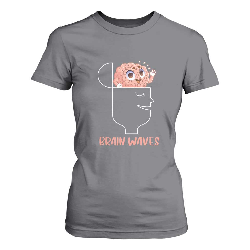 Funny Neuroscience Brain Waves T Shirt For Women TS09 Charcoal Print Your Wear