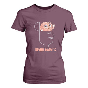 Funny Neuroscience Brain Waves T Shirt For Women TS09 Maroon Print Your Wear