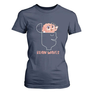 Funny Neuroscience Brain Waves T Shirt For Women TS09 Navy Print Your Wear