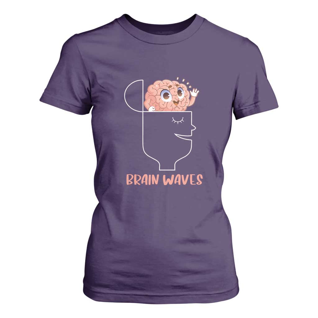 Funny Neuroscience Brain Waves T Shirt For Women TS09 Purple Print Your Wear