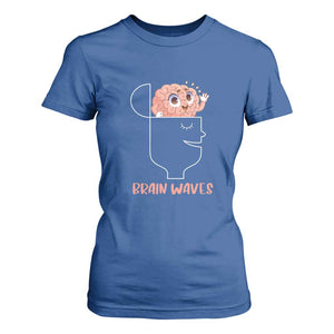 Funny Neuroscience Brain Waves T Shirt For Women TS09 Royal Blue Print Your Wear