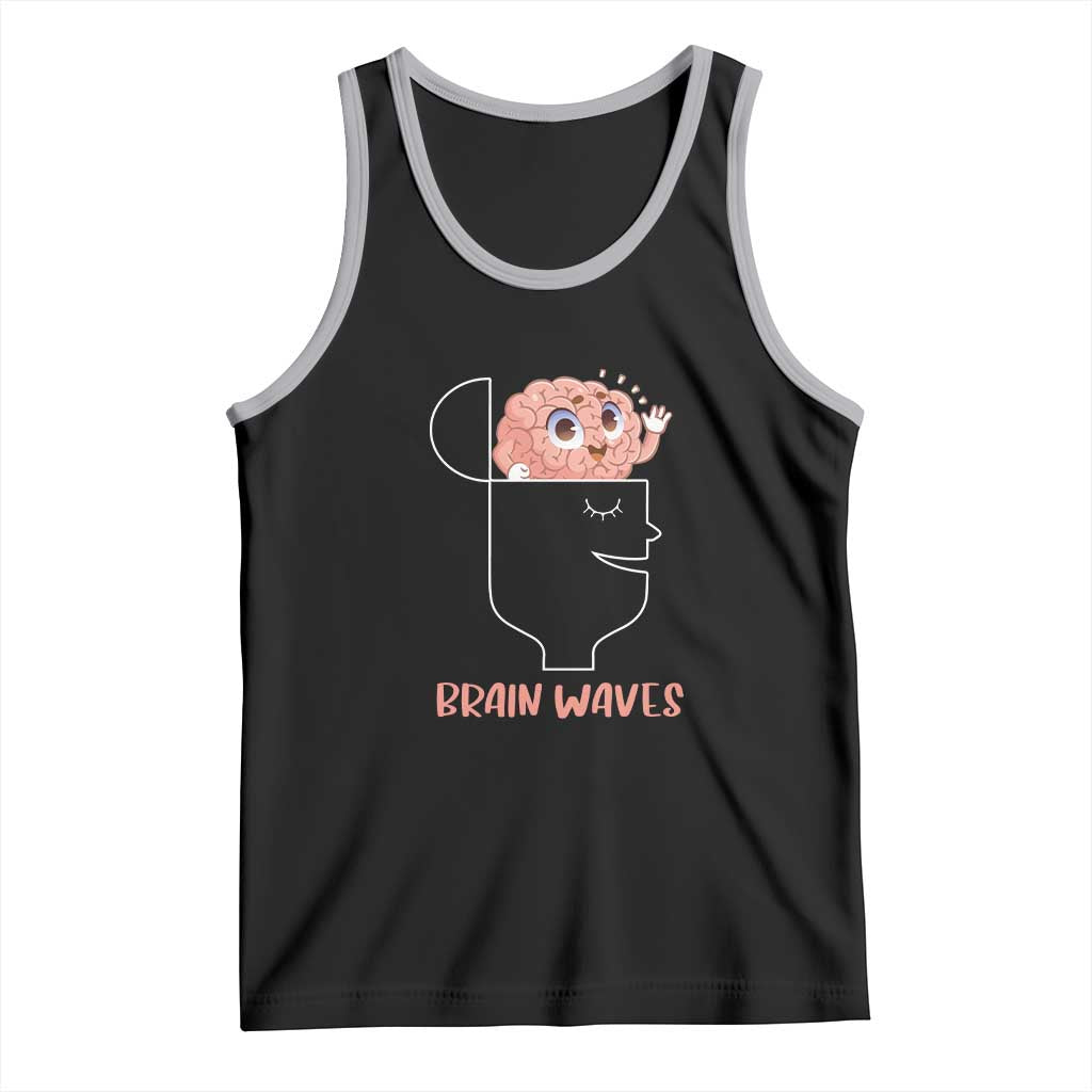 Funny Neuroscience Brain Waves Tank Top TS09 Black Athletic Heather Print Your Wear
