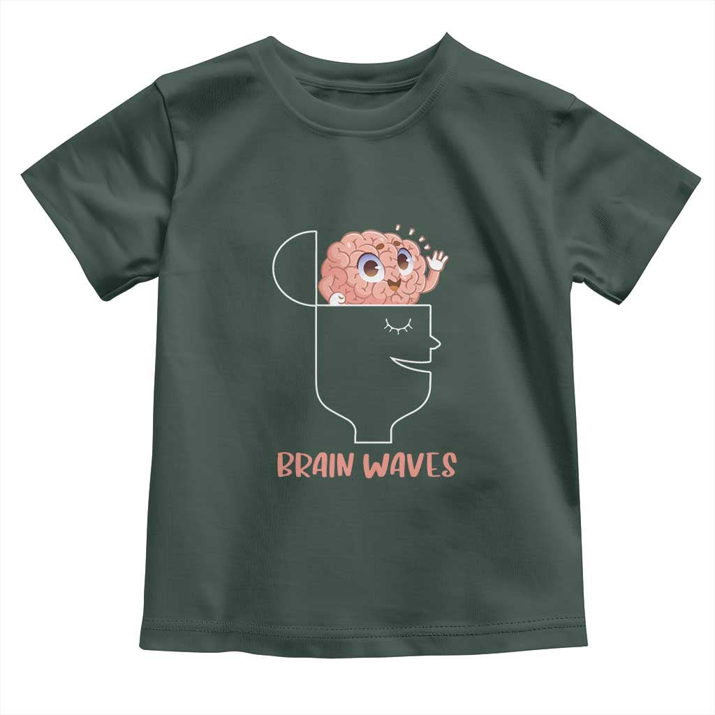 Funny Neuroscience Brain Waves Toddler T Shirt TS09 Dark Forest Green Print Your Wear