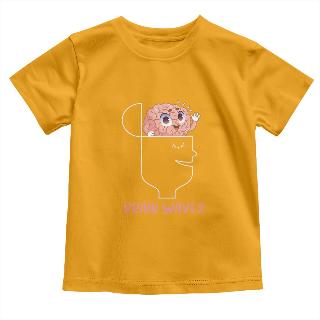 Funny Neuroscience Brain Waves Toddler T Shirt TS09 Gold Print Your Wear