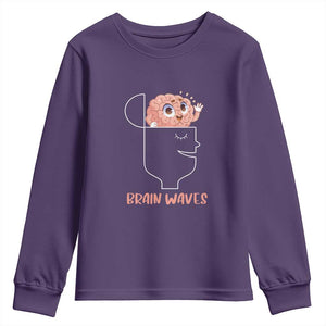 Funny Neuroscience Brain Waves Youth Sweatshirt TS09 Purple Print Your Wear