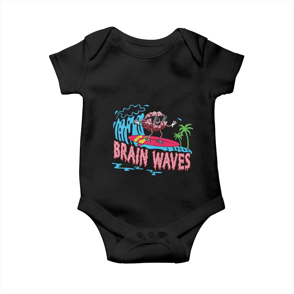 Funny Brain Waves Neuroscience Baby Onesie TS09 Black Print Your Wear