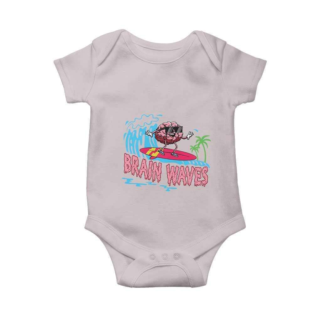 Funny Brain Waves Neuroscience Baby Onesie TS09 Ice Gray Print Your Wear