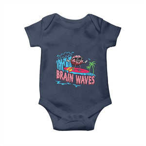 Funny Brain Waves Neuroscience Baby Onesie TS09 Navy Print Your Wear