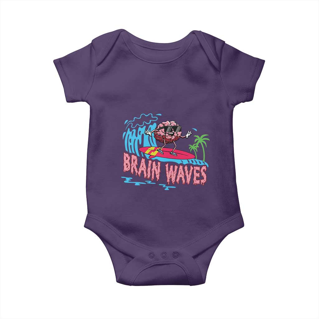 Funny Brain Waves Neuroscience Baby Onesie TS09 Purple Print Your Wear