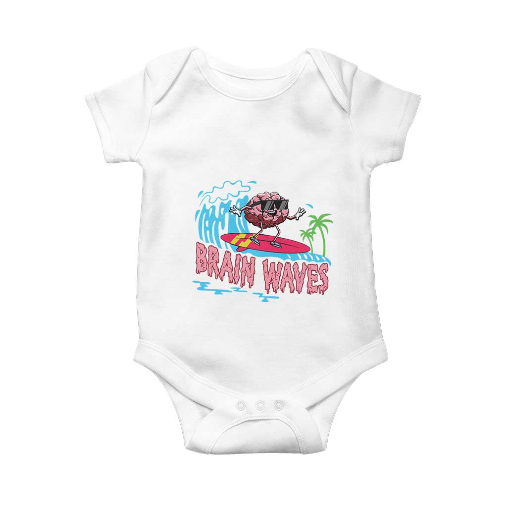 Funny Brain Waves Neuroscience Baby Onesie TS09 White Print Your Wear