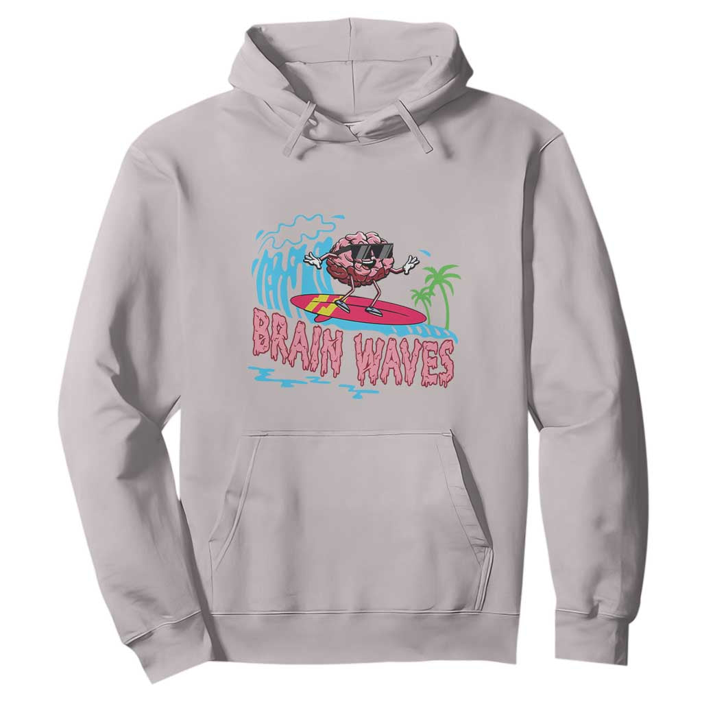 Funny Brain Waves Neuroscience Hoodie TS09 Ice Gray Print Your Wear