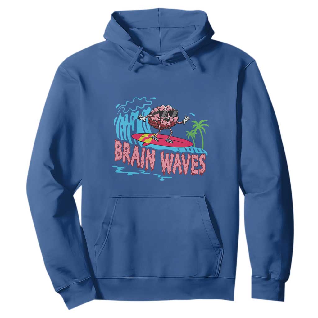Funny Brain Waves Neuroscience Hoodie TS09 Royal Blue Print Your Wear