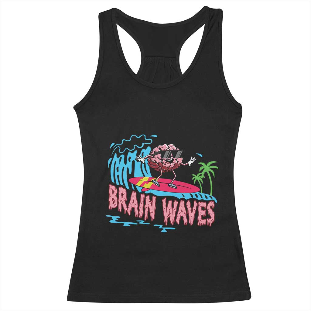Funny Brain Waves Neuroscience Racerback Tank Top TS09 Black Print Your Wear