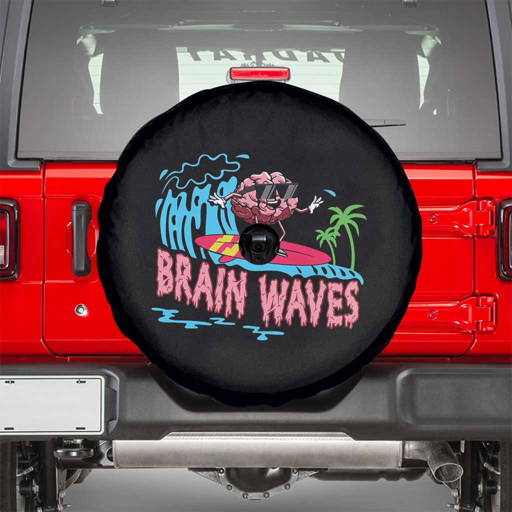 Funny Brain Waves Neuroscience Spare Tire Cover TS09 Black Print Your Wear