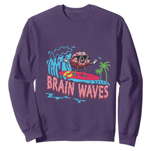 Funny Brain Waves Neuroscience Sweatshirt TS09 Purple Print Your Wear