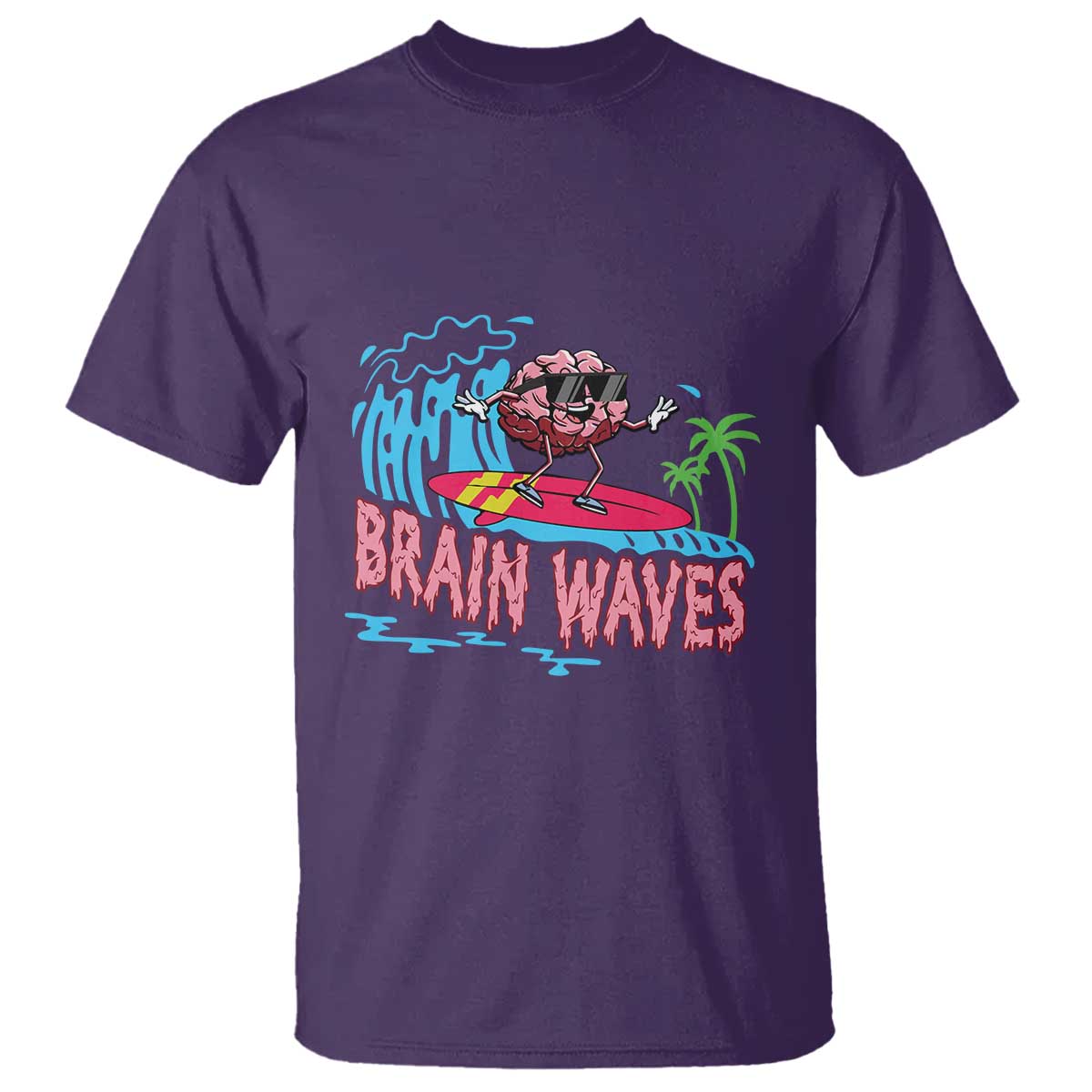 Funny Brain Waves Neuroscience T Shirt TS09 Purple Print Your Wear